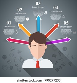 People logo on the grey background. 3D infographic design template and marketing icons.