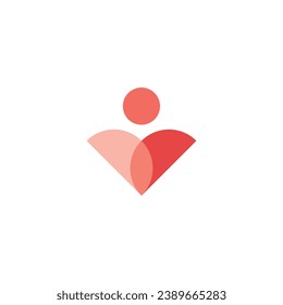 People logo and pink heart symbol with blank background