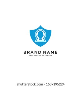 People logo and shield vector template