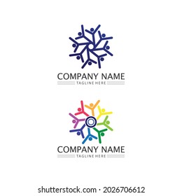 Logotipo de personas éxito y equipo, personas exitosas trabajo, grupo y comunidad, empresa grupal y empresa vector y diseño cuidado, icono de familia Logotipo de éxito