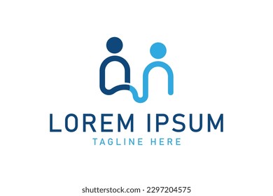 People logo. Suitable for teamwork, business, family logo. simple design editable