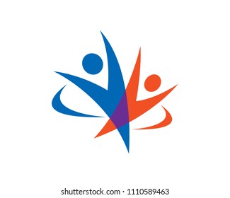 People Logo Symbol Template Design Vector, Emblem, Design Concept, Creative Symbol, Icon