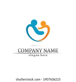 People logo, Team, Succes people work, Group and Community, Group Company and Business logo vector and design Care, Family icon Succes logo