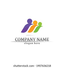 People logo, Team, Succes people work, Group and Community, Group Company and Business logo vector and design Care, Family icon Succes logo