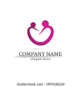 People logo, Team, Succes people work, Group and Community, Group Company and Business logo vector and design Care, Family icon Succes logo