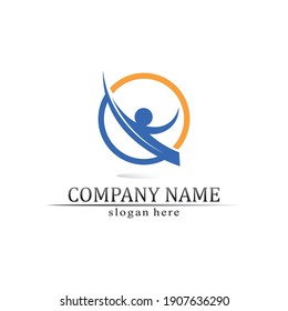 People logo, Team, Succes people work, Group and Community, Group Company and Business logo vector and design Care, Family icon Succes logo