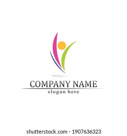 People logo, Team, Succes people work, Group and Community, Group Company and Business logo vector and design Care, Family icon Succes logo