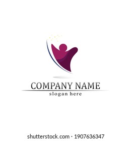 People logo, Team, Succes people work, Group and Community, Group Company and Business logo vector and design Care, Family icon Succes logo