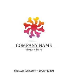 People logo, Team, Succes people work, Group and Community, Group Company and Business logo vector and design Care, Family icon Succes logo