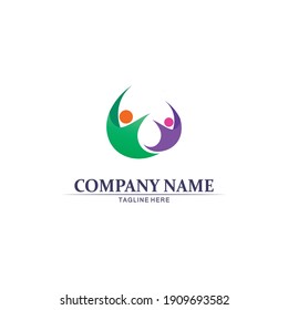 People logo, Team, Succes people work, Group and Community, Group Company and Business logo vector and design Care, Family icon Succes logo