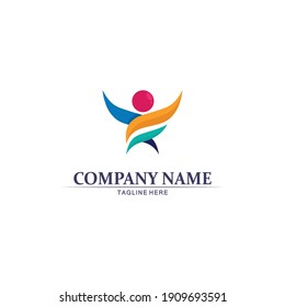People logo, Team, Succes people work, Group and Community, Group Company and Business logo vector and design Care, Family icon Succes logo