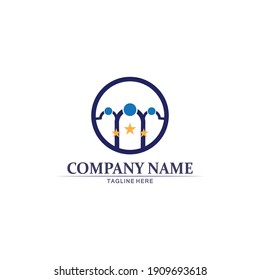 People logo, Team, Succes people work, Group and Community, Group Company and Business logo vector and design Care, Family icon Succes logo