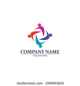 People logo, Team, Succes people work, Group and Community, Group Company and Business logo vector and design Care, Family icon Succes logo