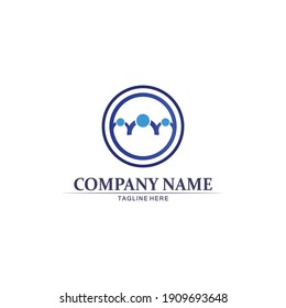 People logo, Team, Succes people work, Group and Community, Group Company and Business logo vector and design Care, Family icon Succes logo