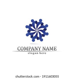 People logo, Team, Succes people work, Group and Community, Group Company and Business logo vector and design Care, Family icon Succes logo