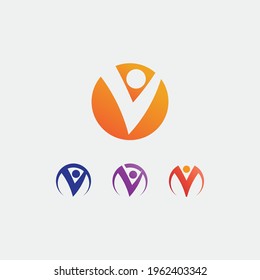 Logo für Menschen, Team, Succes People Work, Group and Community, Group Company and Business Logo, Vektorgrafik und Design Pflege, Familiensymbol Succes Logo