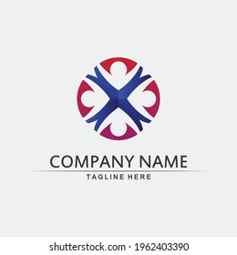 People logo, Team, Succes people work, Group and Community, Group Company and Business logo vector and design Care, Family icon Succes logo
