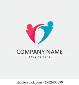 People logo, Team, Succes people work, Group and Community, Group Company and Business logo vector and design Care, Family icon Succes logo