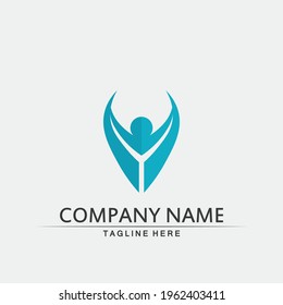 People logo, Team, Succes people work, Group and Community, Group Company and Business logo vector and design Care, Family icon Succes logo