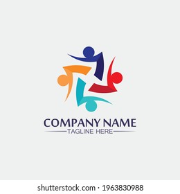 People logo, Team, Succes people work, Group and Community, Group Company and Business logo vector and design Care, Family icon Succes logo