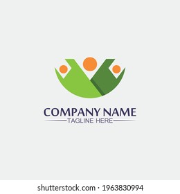 People logo, Team, Succes people work, Group and Community, Group Company and Business logo vector and design Care, Family icon Succes logo