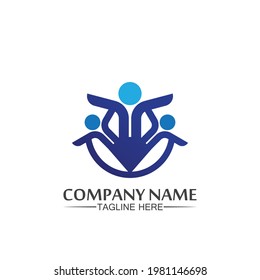 People logo, Team, Succes people work, Group and Community, Group Company and Business logo vector and design Care, Family icon Succes logo