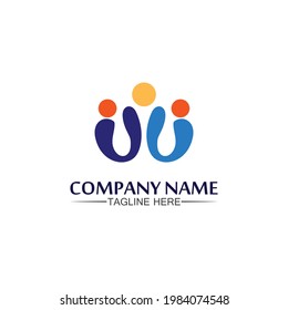 Logo für Menschen, Team, Succes People Work, Group and Community, Group Company and Business Logo, Vektorgrafik und Design Pflege, Familiensymbol Succes Logo