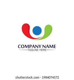 People logo, Team, Succes people work, Group and Community, Group Company and Business logo vector and design Care, Family icon Succes logo