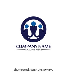 People logo, Team, Succes people work, Group and Community, Group Company and Business logo vector and design Care, Family icon Succes logo