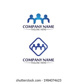 People logo, Team, Succes people work, Group and Community, Group Company and Business logo vector and design Care, Family icon Succes logo