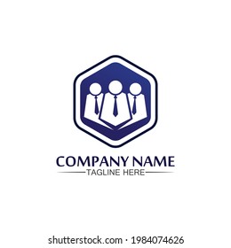 Logotipo de personas, equipo, trabajo de personas exitosas, grupo y comunidad, vectores de logotipo de empresa y empresa y diseño Cuidado, icono de familia Logotipo de éxito