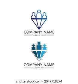 People logo, Team, Succes people work, Group and Community, Group Company and Business logo vector and design Care, Family icon Succes logo