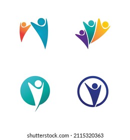 Logo für Menschen, Team, Succes People Work, Group and Community, Group Company and Business Logo, Vektorgrafik und Design Pflege, Familiensymbol Succes Logo