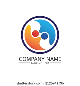 People logo, Team, Succes people work, Group and Community, Group Company and Business logo vector and design Care, Family icon Succes logo
