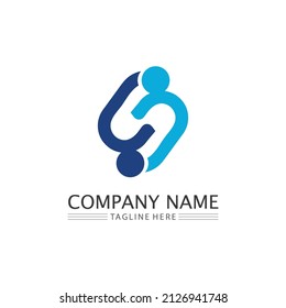 People logo, Team, Succes people work, Group and Community, Group Company and Business logo vector and design Care, Family icon Succes logo