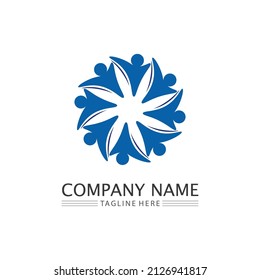 People logo, Team, Succes people work, Group and Community, Group Company and Business logo vector and design Care, Family icon Succes logo