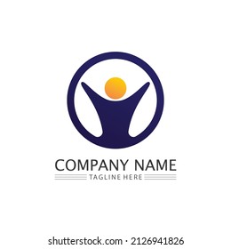 People logo, Team, Succes people work, Group and Community, Group Company and Business logo vector and design Care, Family icon Succes logo