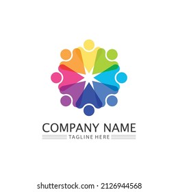 People logo, Team, Succes people work, Group and Community, Group Company and Business logo vector and design Care, Family icon Succes logo