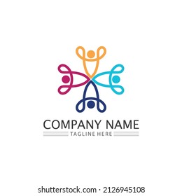 People logo, Team, Succes people work, Group and Community, Group Company and Business logo vector and design Care, Family icon Succes logo