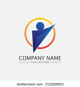 People logo, Team, Succes people work, Group and Community, Group Company and Business logo vector and design Care, Family icon Succes logo
