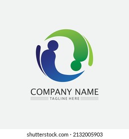 People logo, Team, Succes people work, Group and Community, Group Company and Business logo vector and design Care, Family icon Succes logo