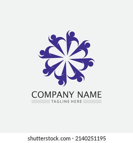 People logo, Team, Succes people work, Group and Community, Group Company and Business logo vector and design Care, Family icon Succes logo