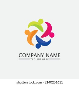 People logo, Team, Succes people work, Group and Community, Group Company and Business logo vector and design Care, Family icon Succes logo