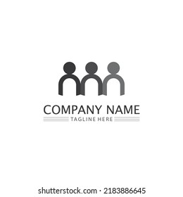 Logotipo de personas, equipo, trabajo de personas exitosas, grupo y comunidad, vectores de logotipo de empresa y empresa y diseño Cuidado, icono de familia Logotipo de éxito