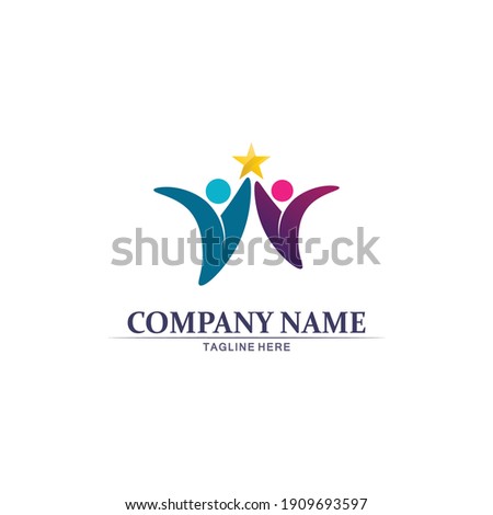 People logo, Team, Succes people work, Group and Community, Group Company and Business logo vector and design Care, Family icon Succes logo