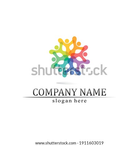 People logo, Team, Succes people work, Group and Community, Group Company and Business logo vector and design Care, Family icon Succes logo
