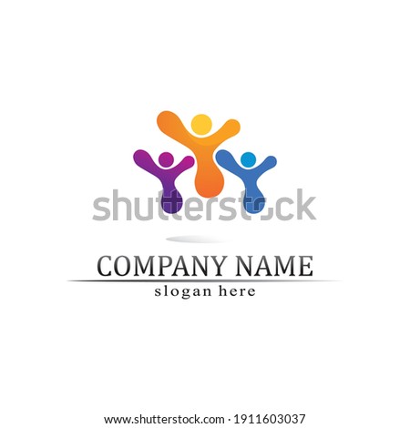 People logo, Team, Succes people work, Group and Community, Group Company and Business logo vector and design Care, Family icon Succes logo