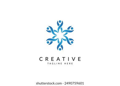 People logo, Team work, social network icon or logo, Human symbol, colorful logo.