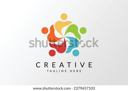 People logo, Team work, social network icon or logo, Human symbol, colorful logo.