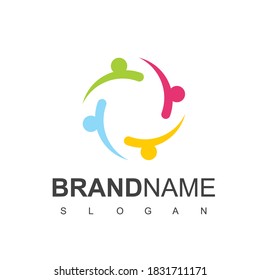 People Logo, Teamwork, Charity, Community Symbol